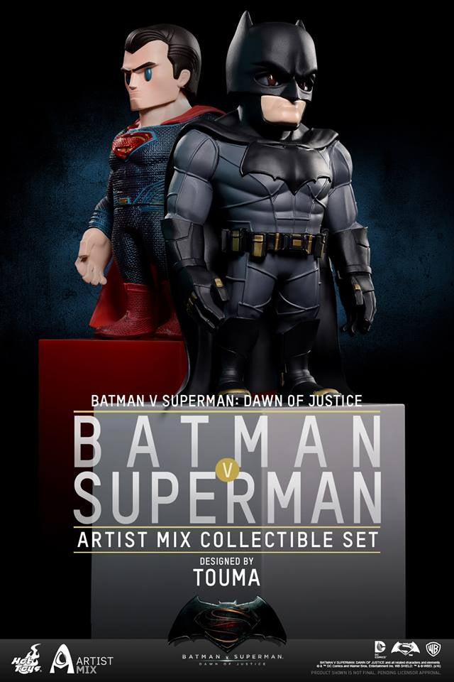 Hot Toys – AMC018-019 – BvS: Dawn of Justice - Batman & Superman Artist Mix Collectible Bobble-Head Designed by TOUMA