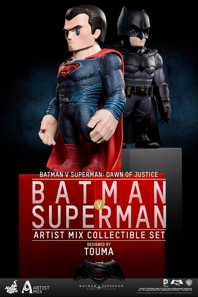 Hot Toys – AMC018-019 – BvS: Dawn of Justice - Batman & Superman Artist Mix Collectible Bobble-Head Designed by TOUMA