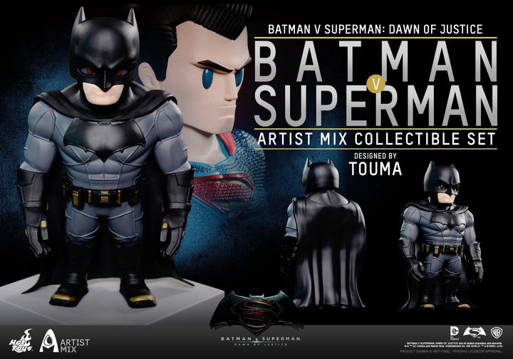 Hot Toys – AMC018-019 – BvS: Dawn of Justice - Batman & Superman Artist Mix Collectible Bobble-Head Designed by TOUMA