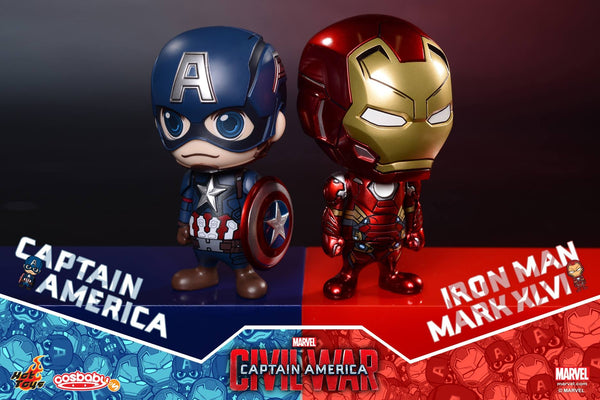 Hot Toys – COSB199-200 – Captain America Civil War - Captain America & Iron Man Mark XLVI Cosbaby (S) Bobble-Head