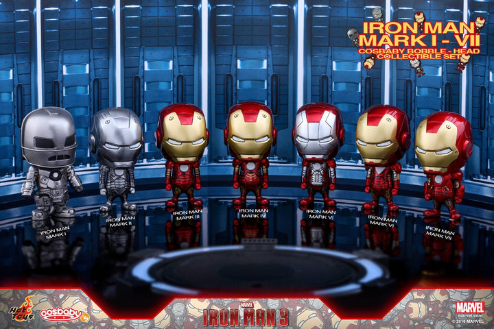 Hot Toys – COSB261-267 – Iron Man 3 - Iron Man Mark I – VII Cosbaby Bobble-Head Series