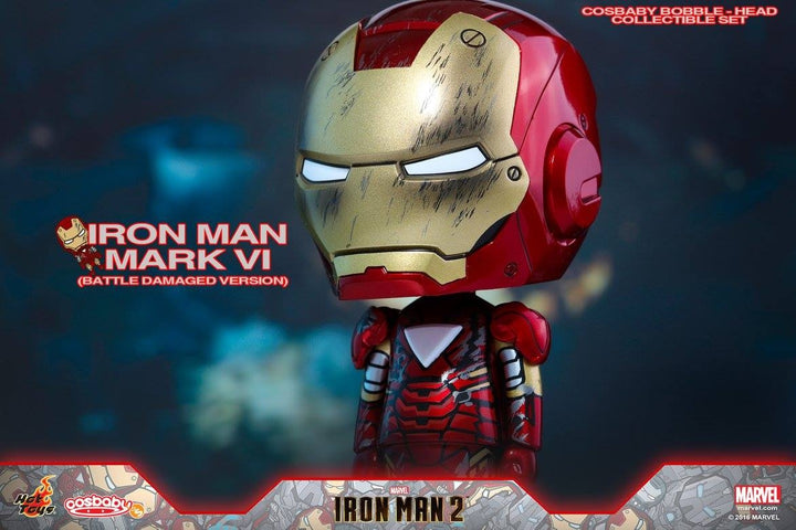 Hot Toys - COSB270 - Iron Man 2 - Iron Man Mark VI (Battle Damaged Version), War Machine & Whiplash Mark II Cosbaby