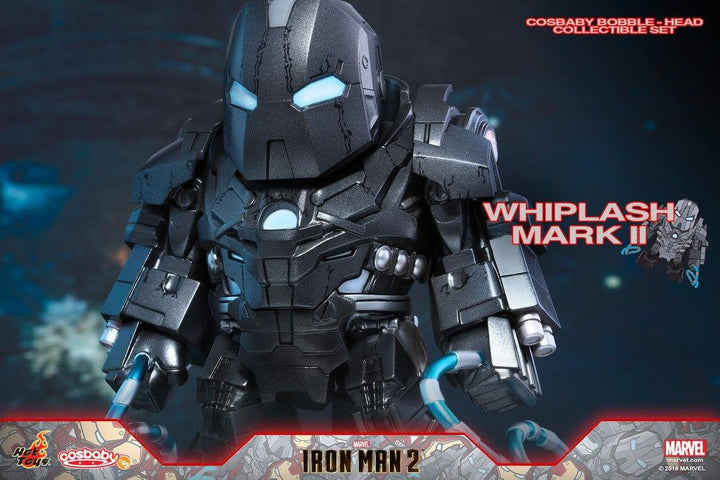 Hot Toys - COSB270 - Iron Man 2 - Iron Man Mark VI (Battle Damaged Version), War Machine & Whiplash Mark II Cosbaby