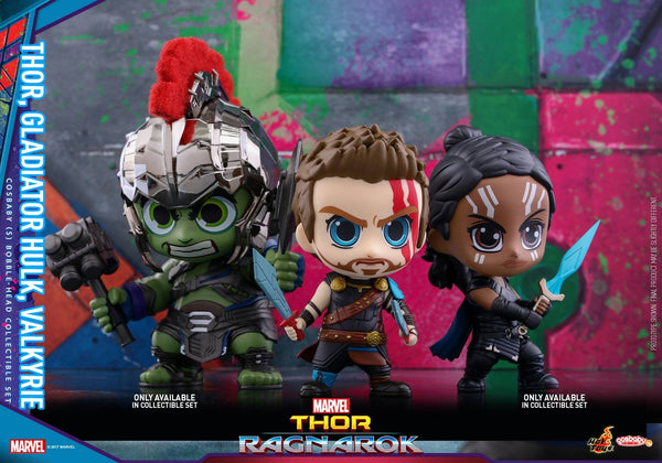 Hot Toys - COSB381 -  Thor, Gladiator Hulk, Valkyrie Cosbaby (S) Bobble-Head Collectible Set