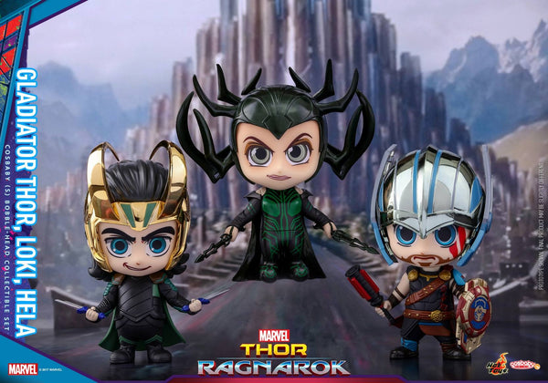 [Pre-Order] Hot Toys - COSB382 - Gladiator Thor, Loki, Hela Cosbaby (S) Bobble-Head Collectible Set