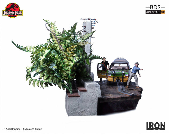 Iron Studios - T-Rex Attack BDS Art Scale 1/10 - Jurassic Park (SET B)