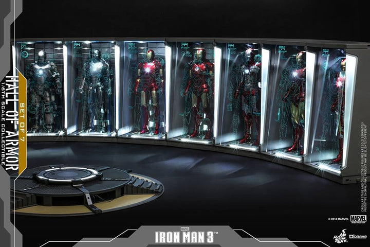 [Pre Order] Hot Toys - DS001B - Iron Man 3- 1/6th scale Hall of Armor Collectible [Set of 4]