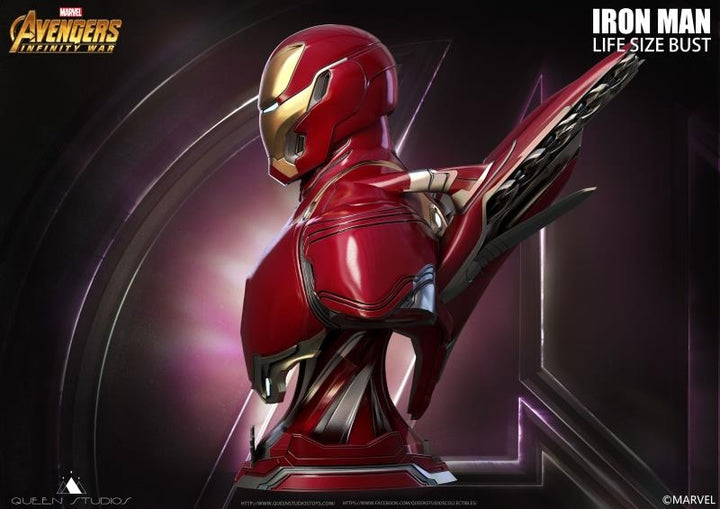 [Pre-Order] Queen Studios - Avengers Infinity War - Mark 50 Iron Man (Battle-Damaged Edition) LIFE SIZE BUST