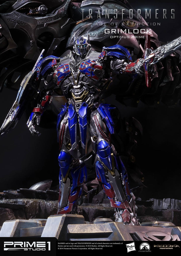 Prime 1 Studio - MMTFM-05  Grimlock and Optimus Prime Statue (Transformers: Age of Extinction)