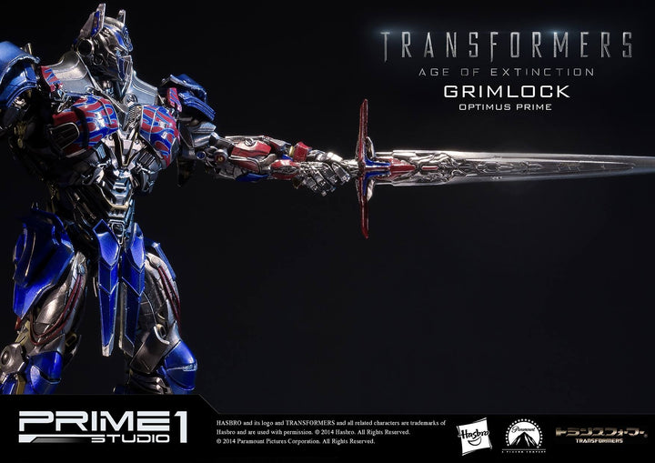 Prime 1 Studio - MMTFM-05  Grimlock and Optimus Prime Statue (Transformers: Age of Extinction)