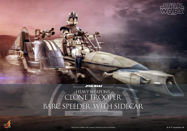 [Pre-Order] Hot Toys - TMS077 - SW: The Clone Wars - 1/6th scale Heavy Weapons Clone Trooper and BARC Speeder with Sidecar Set