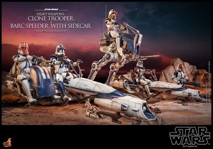 [Pre-Order] Hot Toys - TMS077 - SW: The Clone Wars - 1/6th scale Heavy Weapons Clone Trooper and BARC Speeder with Sidecar Set