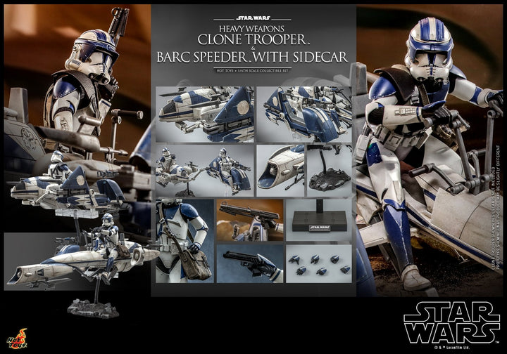 [Pre-Order] Hot Toys - TMS077 - SW: The Clone Wars - 1/6th scale Heavy Weapons Clone Trooper and BARC Speeder with Sidecar Set