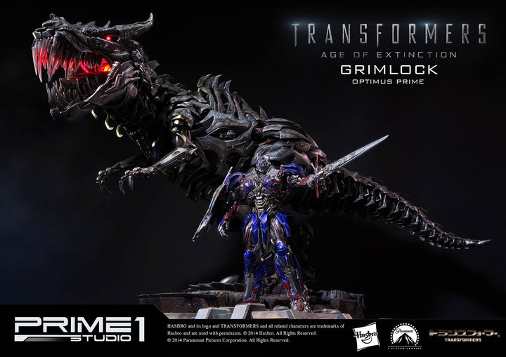 Prime 1 Studio - MMTFM-05  Grimlock and Optimus Prime Statue (Transformers: Age of Extinction)