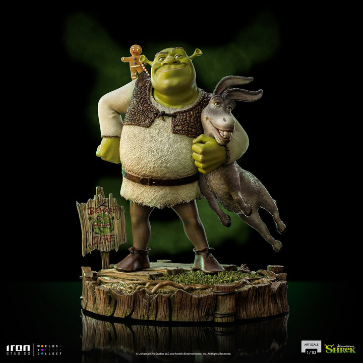 [Pre-Order] Iron Studios - Shrek, Donkey and The Gingerbread Man Deluxe - Shrek - Art Scale 1/10