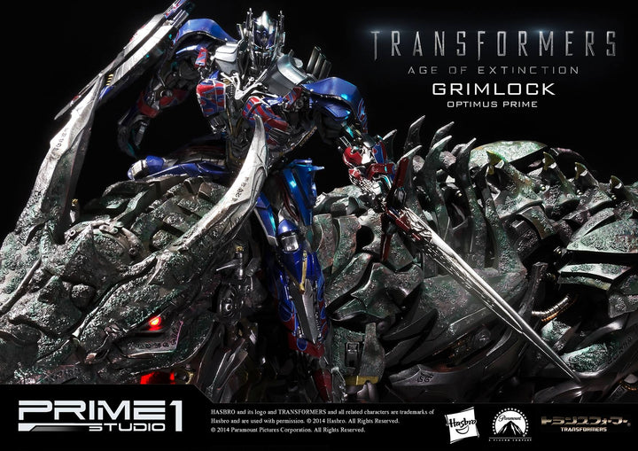 Prime 1 Studio - MMTFM-05  Grimlock and Optimus Prime Statue (Transformers: Age of Extinction)