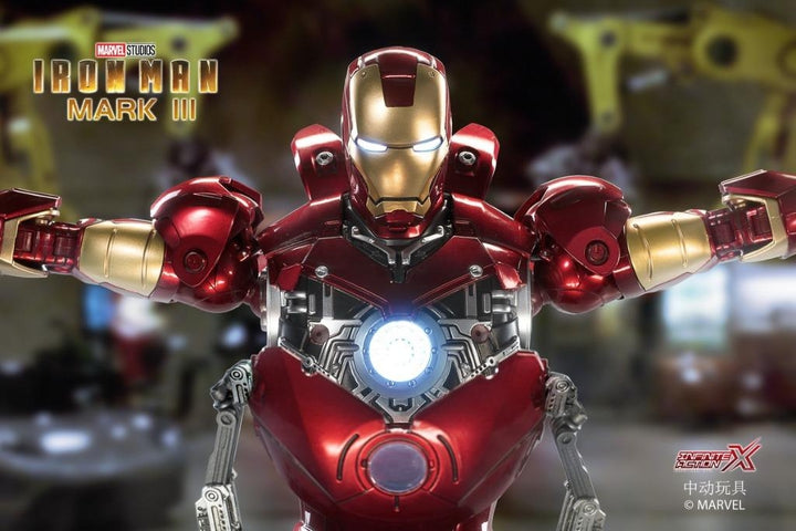 ZhongDong Toys - IRON MAN Mark VII Action Figures Bundle set (with hall of armor blue light version and holograph panel) 