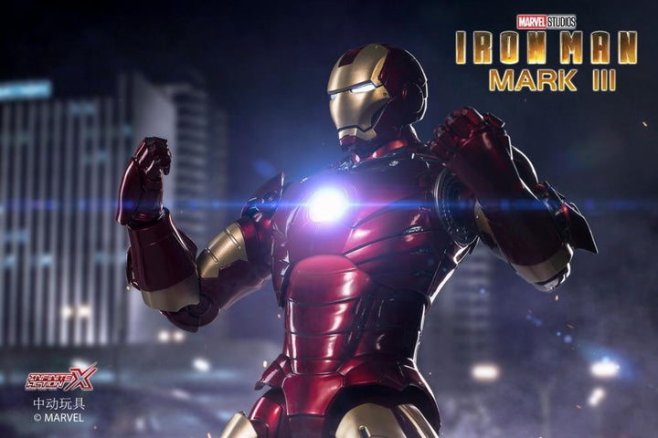 ZhongDong Toys - IRON MAN Mark VII Action Figures Bundle set (with hall of armor blue light version and holograph panel) 