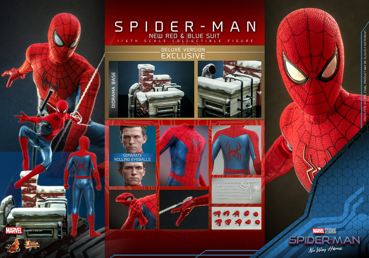 [Pre-Order] Hot Toys - MMS680 - Spider-Man: No Way Home - 1/6th scale Spider-Man (New Red and Blue Suit) (Deluxe Version)