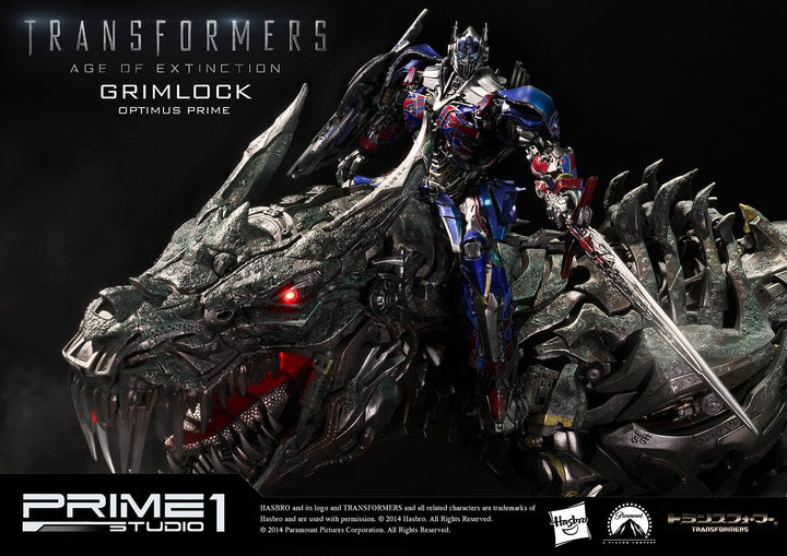 Prime 1 Studio - MMTFM-05  Grimlock and Optimus Prime Statue (Transformers: Age of Extinction)