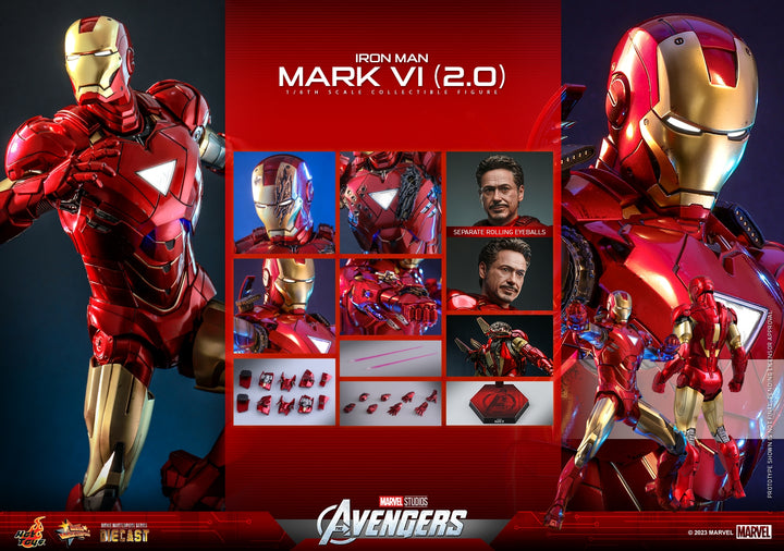 [Pre-Order] Hot Toys - MMS687D52 - The Avengers - 1/6th scale Iron Man Mark VI (2.0) with Suit-Up Gantry Set