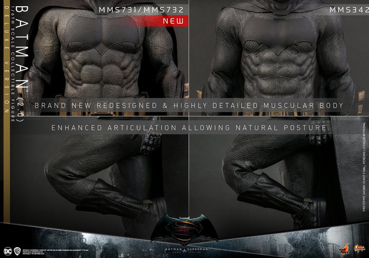 [Pre-Order] Hot Toys - MMS732 - Batman v Superman: Dawn of Justice - 1/6th scale Batman (2.0) Collectible Figure (Deluxe Ver.)