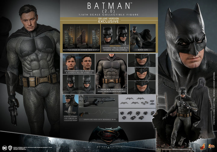 [Pre-Order] Hot Toys - MMS732 - Batman v Superman: Dawn of Justice - 1/6th scale Batman (2.0) Collectible Figure (Deluxe Ver.)