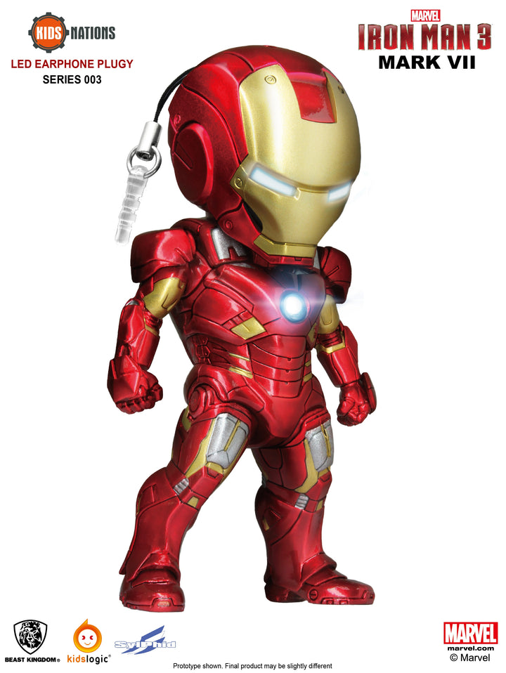 Kids Nations - Iron Man 3 - Series 003 LED Earphone Plugy, set of 6