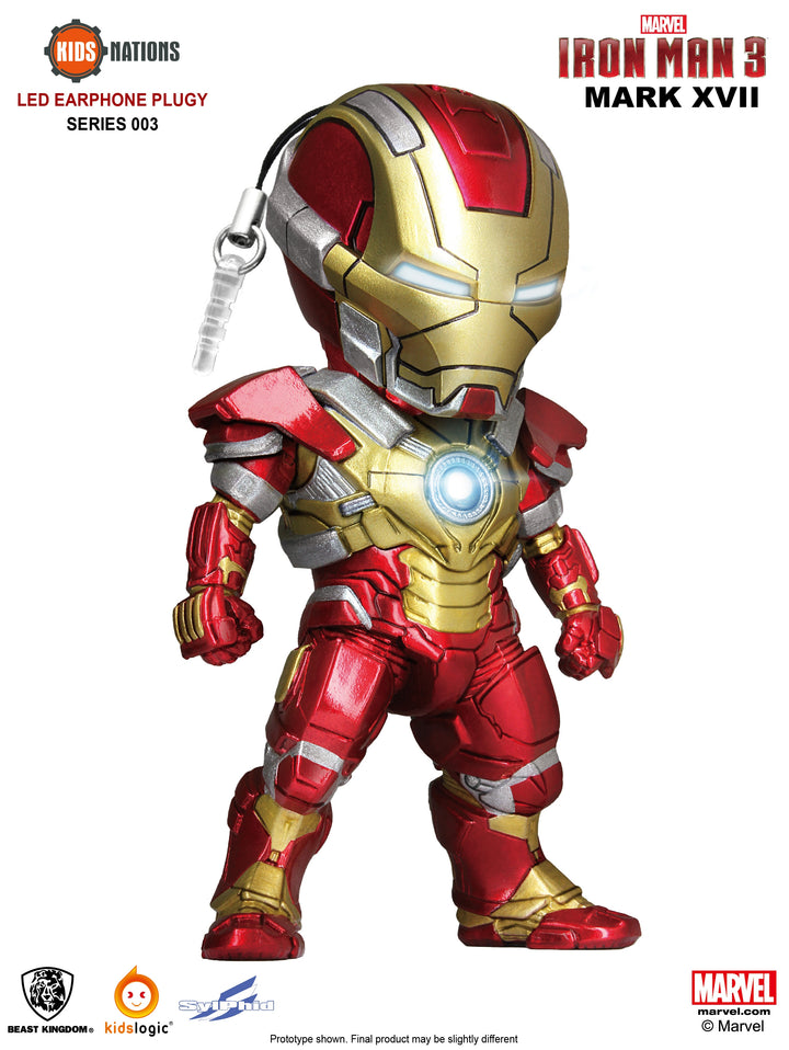 Kids Nations - Iron Man 3 - Series 003 LED Earphone Plugy, set of 6