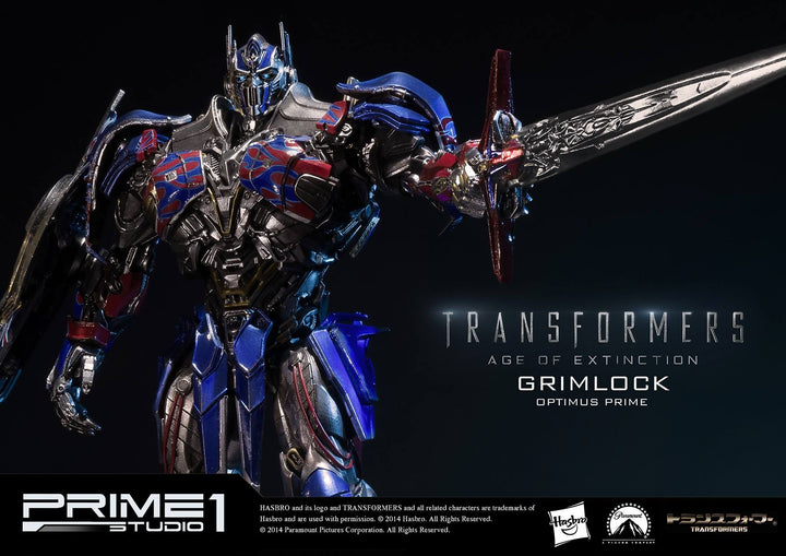 Prime 1 Studio - MMTFM-05  Grimlock and Optimus Prime Statue (Transformers: Age of Extinction)